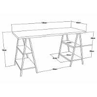 Mesa Escrivaninha Cavalete 135cm Carvalho - 9