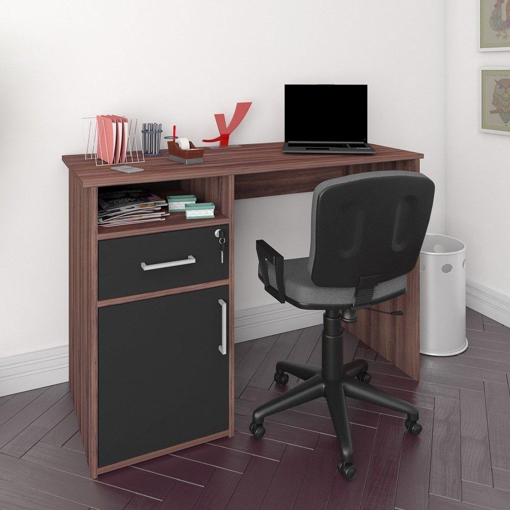 Mesa para Escritório 1 Porta 1 Gaveta Mobile Hall preto - 4