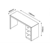 Mesa para Computador 3 Gavetas Me4102 Amêndoa Tecno Mobili - 7