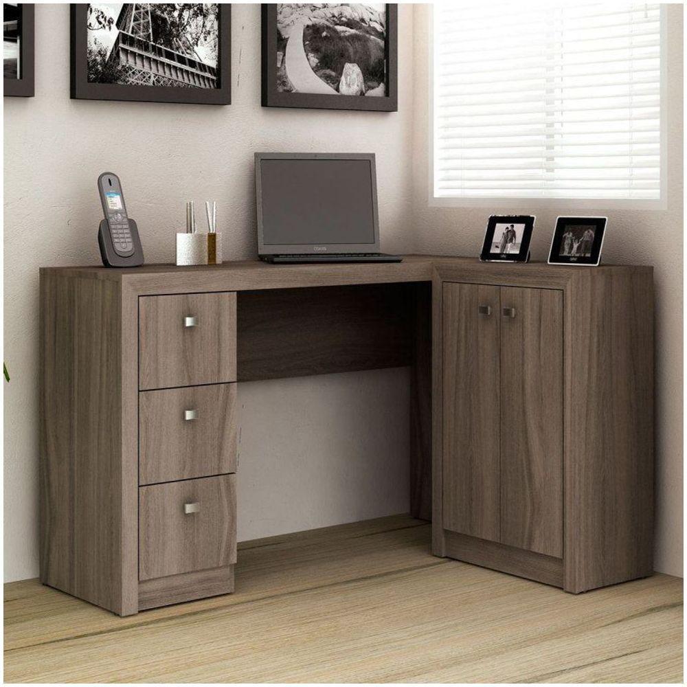 Mesa para Home Office com Gavetas e 02 Portas - carvalho - 1