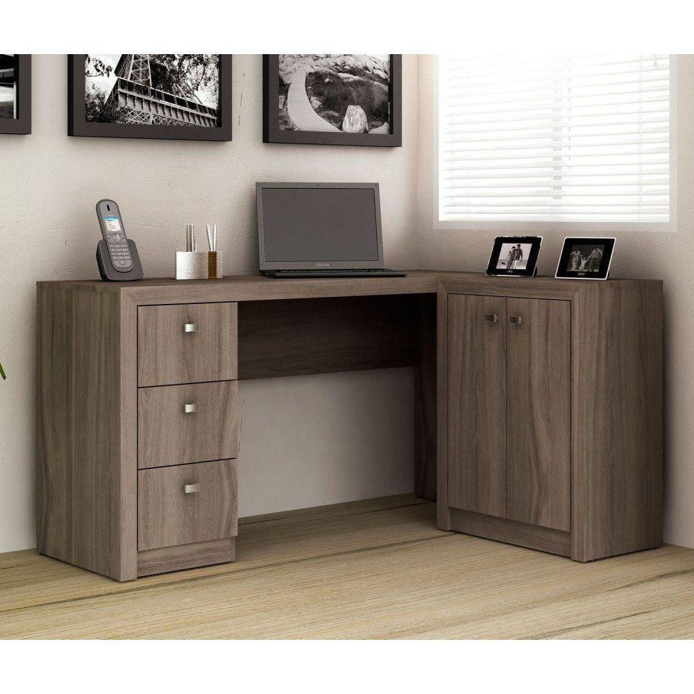 Mesa para Home Office com Gavetas e 02 Portas - carvalho - 2