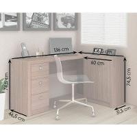 Mesa para Home Office com Gavetas e 02 Portas - carvalho - 4