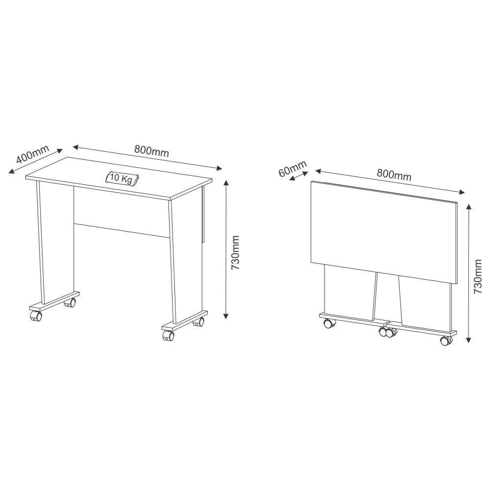 Mesa para Notebook com Rodízios Me4117 Nogal Tecno Mobili - 8