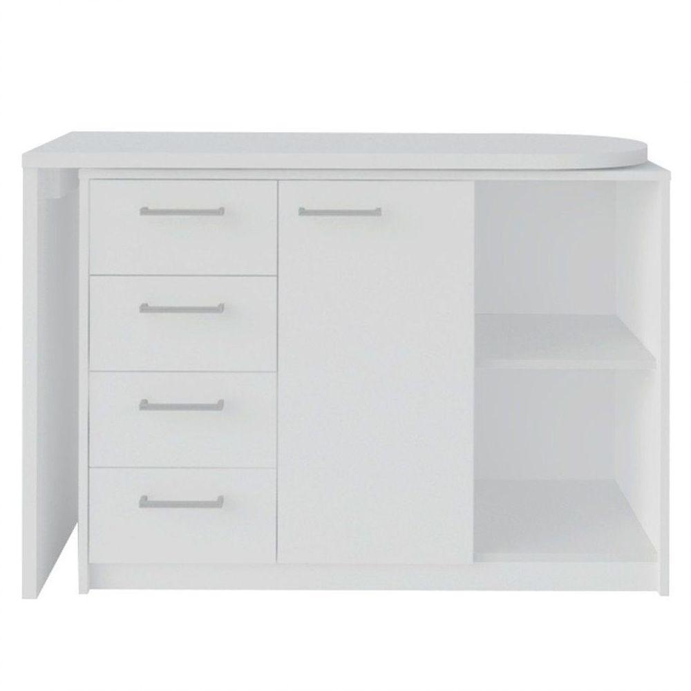 Mesa para Computador Escrivaninha Logan Web 4 Gavetas Branco - 5