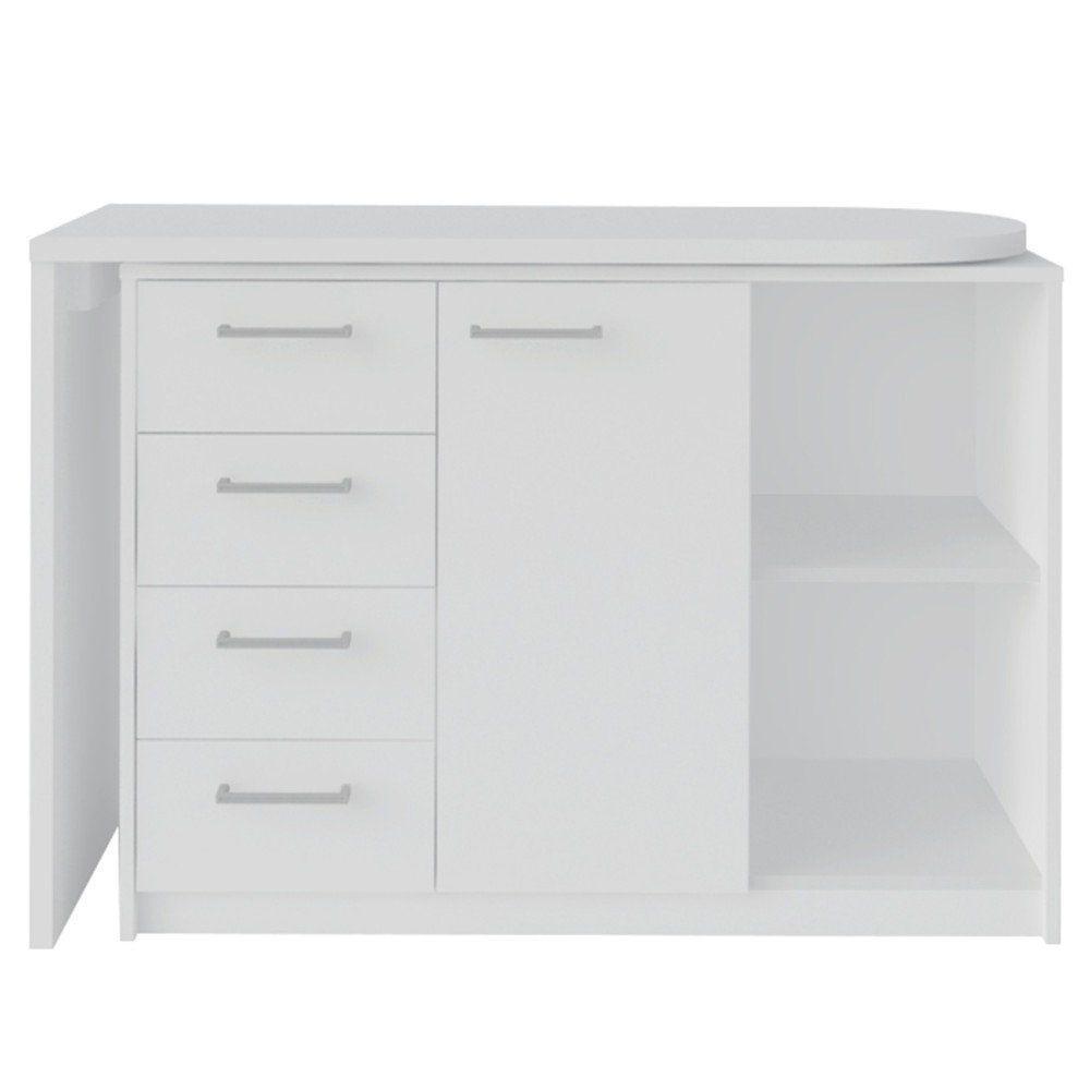 Mesa para Computador Escrivaninha Logan Web 4 Gavetas Branco - 8