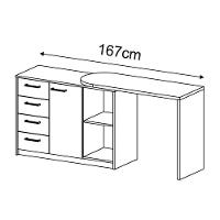 Mesa para Computador Escrivaninha Logan Web 4 Gavetas Branco - 9