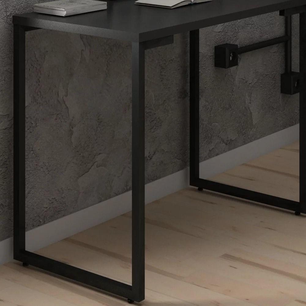 Mesa para Computador Escrivaninha Porto 90cm Preto - 9