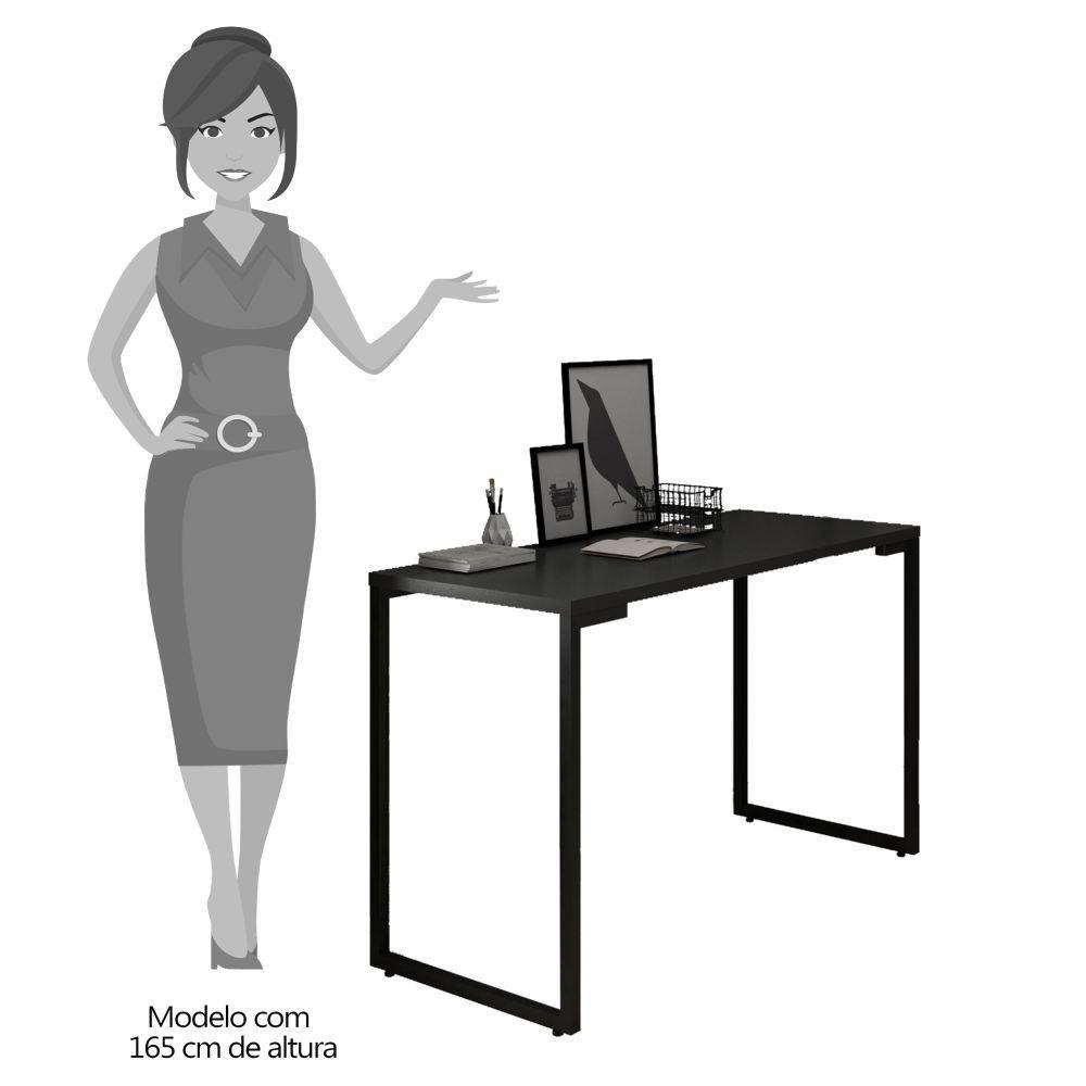 Mesa para Computador Escrivaninha Porto 120cm Preto - 4