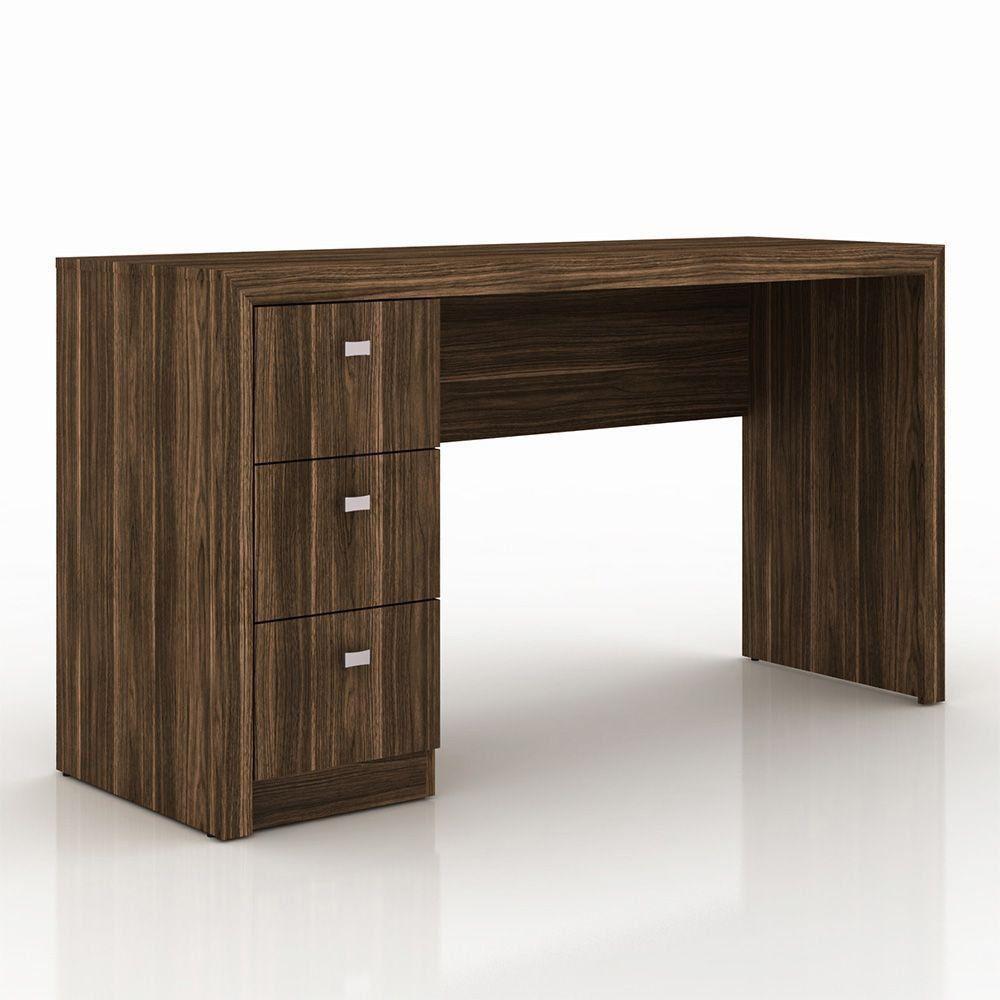 Escrivaninha para Home Office 3 Gavetas Nogal Tecno Mobili - 5