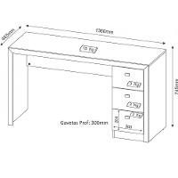 Escrivaninha para Home Office 3 Gavetas Nogal Tecno Mobili - 8