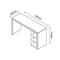 Mesa Para Computador 3 Gavetas Me4102 Amêndoa - Tecno Mobili - 3
