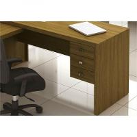 Mesa para Home Office com 03 Gavetas Amêndoa Tecno Mobili - 7