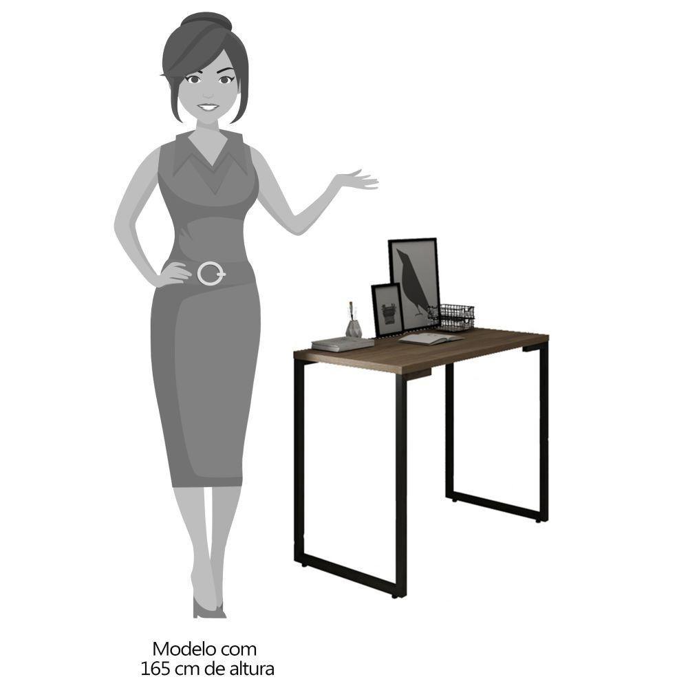 Mesa para Computador Escrivaninha Porto 90cm Castanho - 6