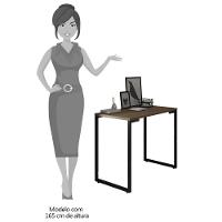 Mesa para Computador Escrivaninha Porto 90cm Castanho - 6