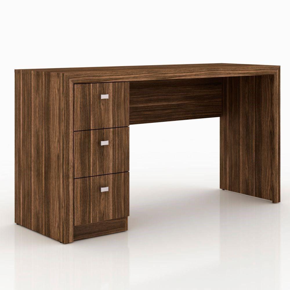 Mesa para Computador 3 Gavetas Me4102 Nogal - 1