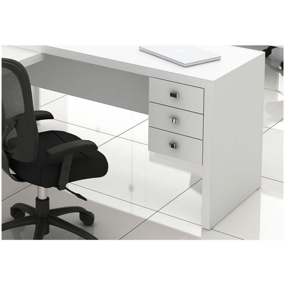 Mesa para Home Office com 03 Gavetas Branco  Tecno Mobili - 7