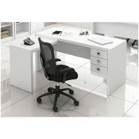 Mesa para Home Office com 03 Gavetas Branco  Tecno Mobili - 1