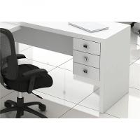 Mesa para Home Office com 03 Gavetas Branco  Tecno Mobili