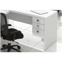 Mesa para Home Office com 03 Gavetas Branco  Tecno Mobili - 7
