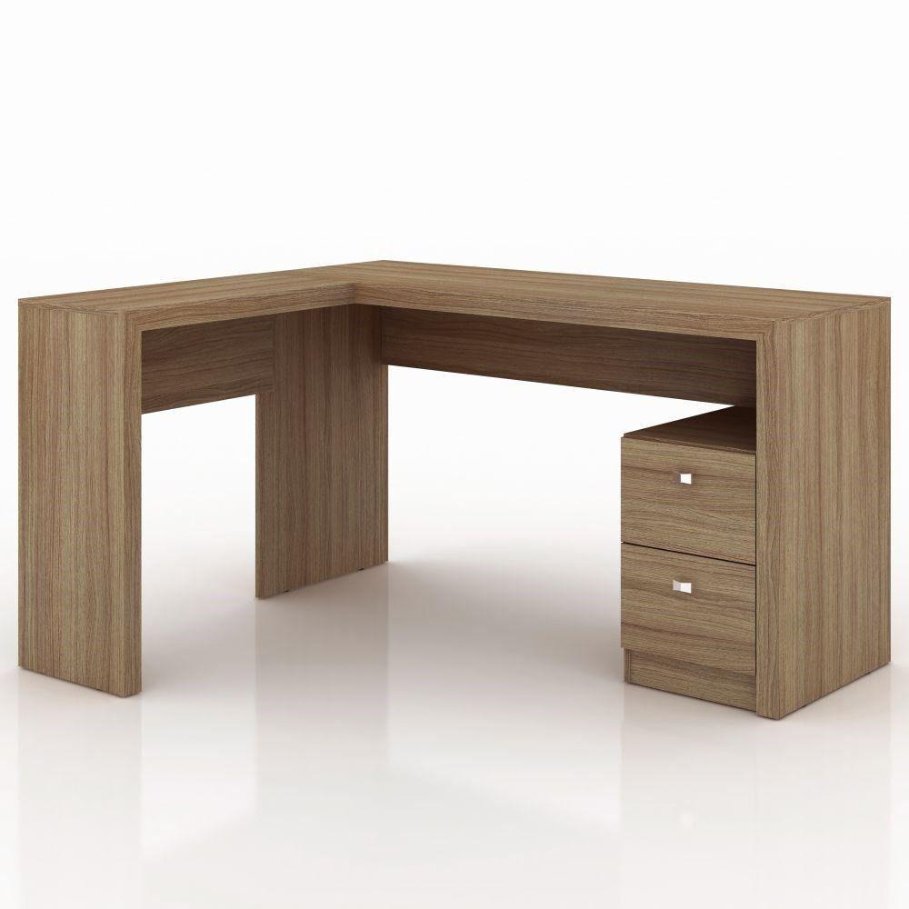Mesa para Escritório 2 Gavetas Me4129 Amêndoa Tecno Mobili - 2