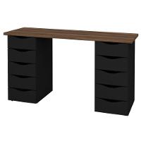 Mesa Computador Escrivaninha Due Web 10 Gavetas Nogal Preto - 2