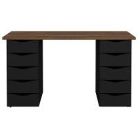 Mesa Computador Escrivaninha Due Web 10 Gavetas Nogal Preto - 5