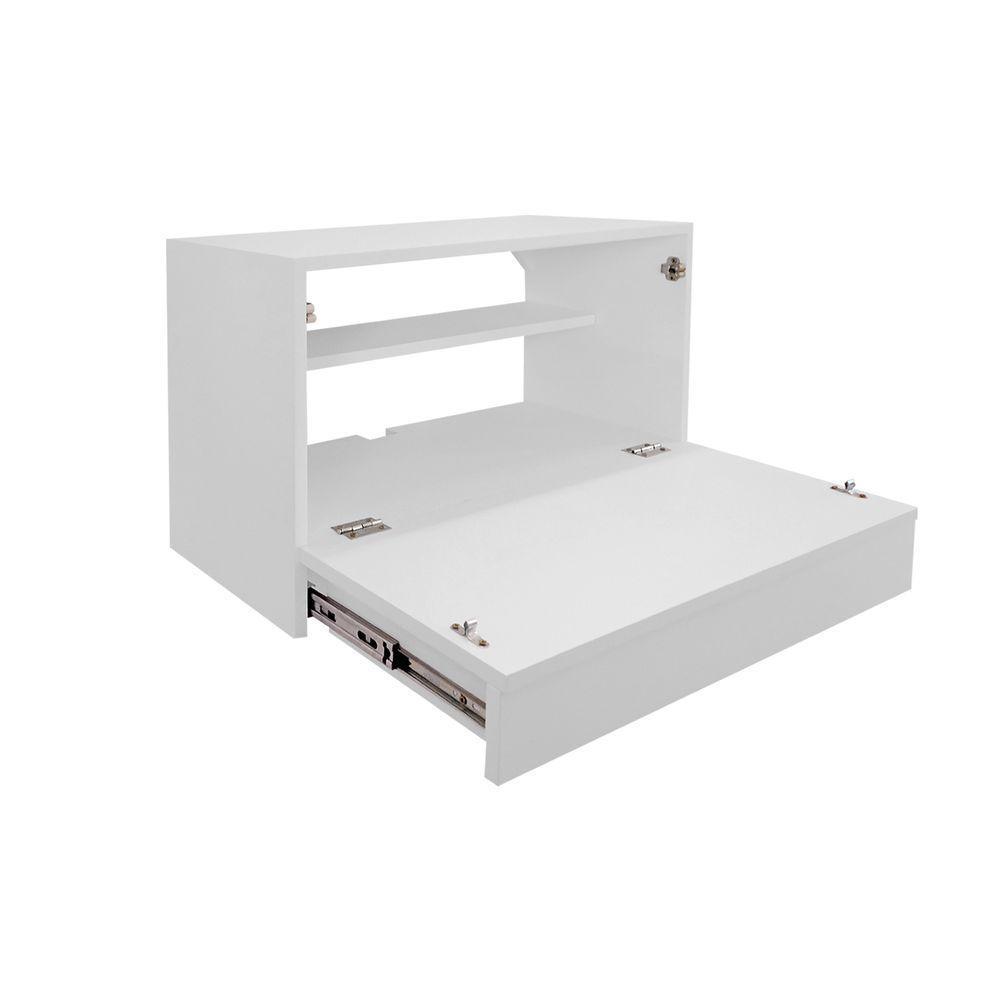 Escrivaninha Suspensa Bancada Compacta Com Gaveta Mesa Para Notebook Branco Laca - 6