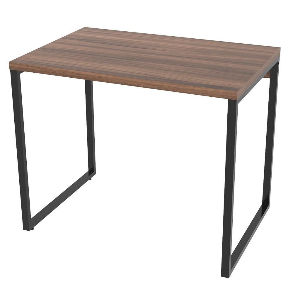 Kit 2 Mesas De Escritório Office 90Cm Estilo Industrial Prisma C08 Nogal - Mpozenato - 4