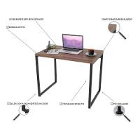 Kit 2 Mesas De Escritório Office 90Cm Estilo Industrial Prisma C08 Nogal - Mpozenato - 3