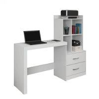 Escrivaninha Com Estante 2 Gavetas Alana Jcm Móveis Branco - 1