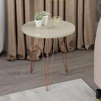 Conjunto Mesas De Centro Redondas Evolution Base Aço Off White - 3