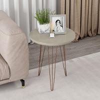 Conjunto Mesas De Centro Redondas Evolution Base Aço Off White - 5