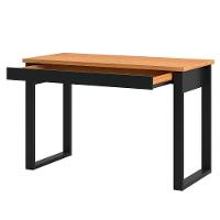 Mesa Escritório Estilo Industrial 1 Gaveta F24 Freijó/Preto Fosco - 1
