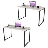 Kit 2 Mesas De Escritório Office 135Cm Estilo Industrial Prisma C08 Snow - Mpozenato - 1