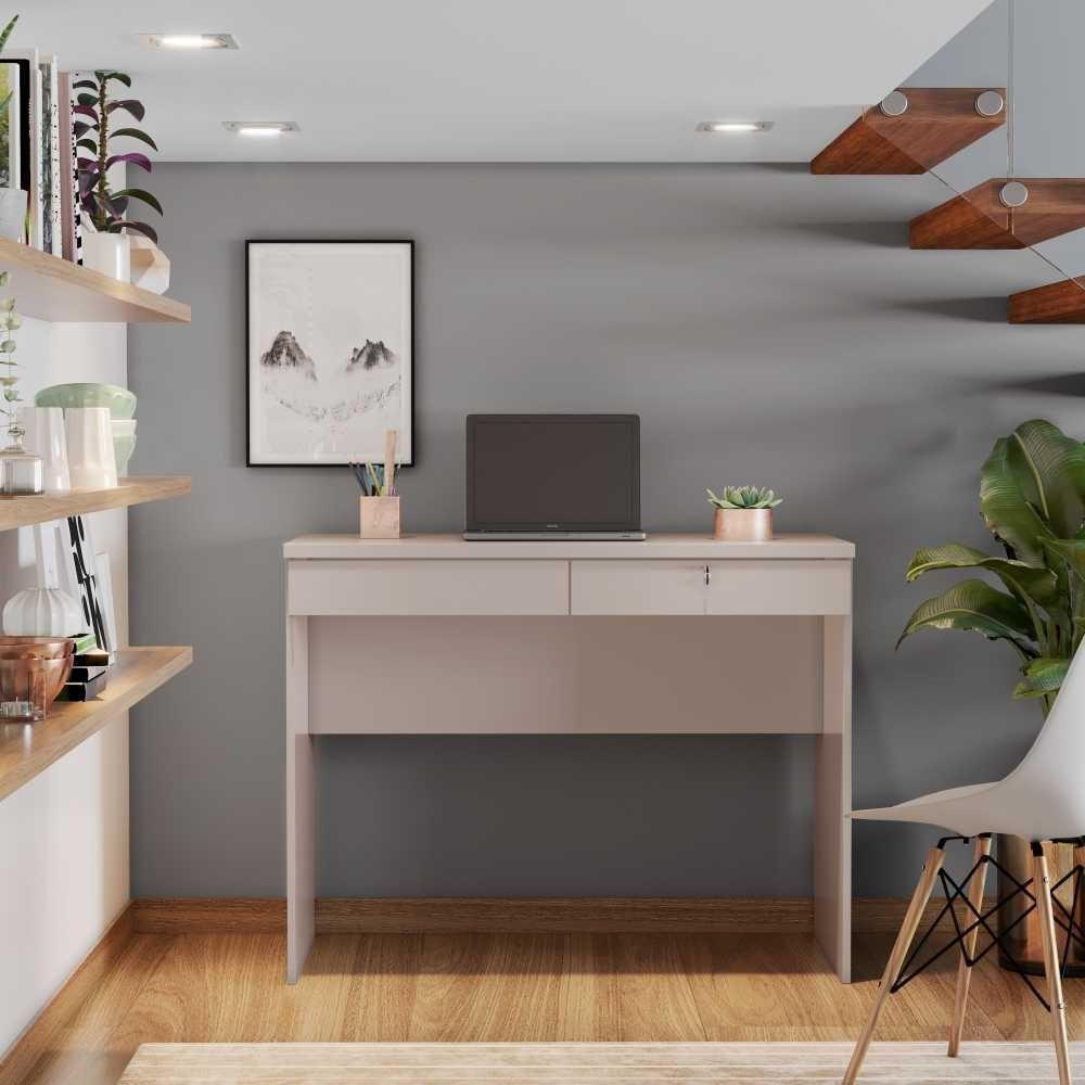 Escrivaninha Felícia Com 2 Gavetas E Chave Jcm Off White - 3