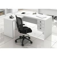 Mesa Para Home Office Com 03 Gavetas Branco -Tecno Mobili - 1