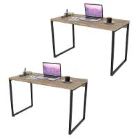 Kit 2 Mesas De Escritório Office 120Cm Estilo Industrial Prisma C08 Carvalho - Mpozenato - 1