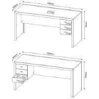 Mesa Com 03 Gavetas Para Home Office Me4113 Nogal - Tecno Mobili - 3
