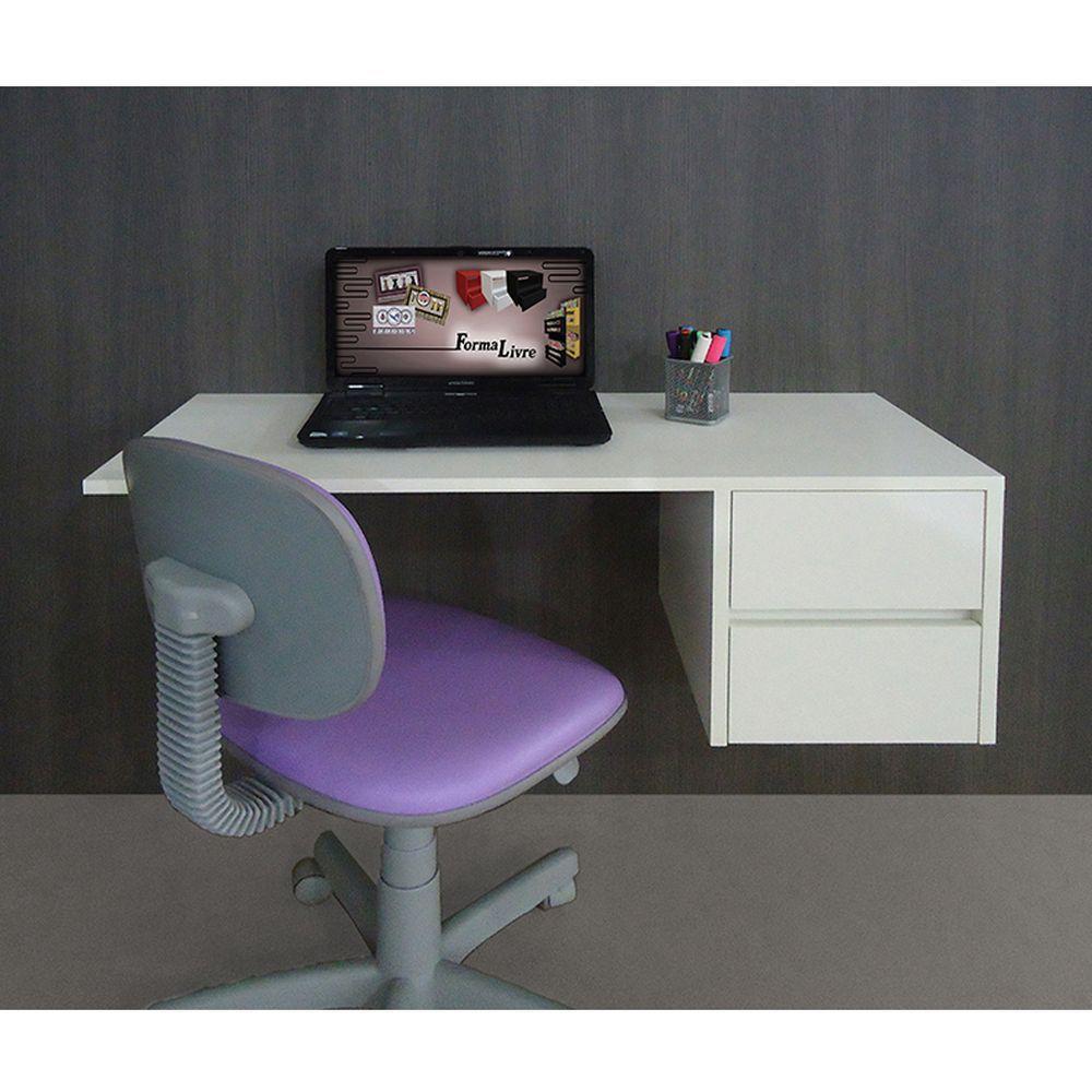 Escrivaninha Suspensa Mesa Para Computador Ou Notebook Escritório Branco - 2