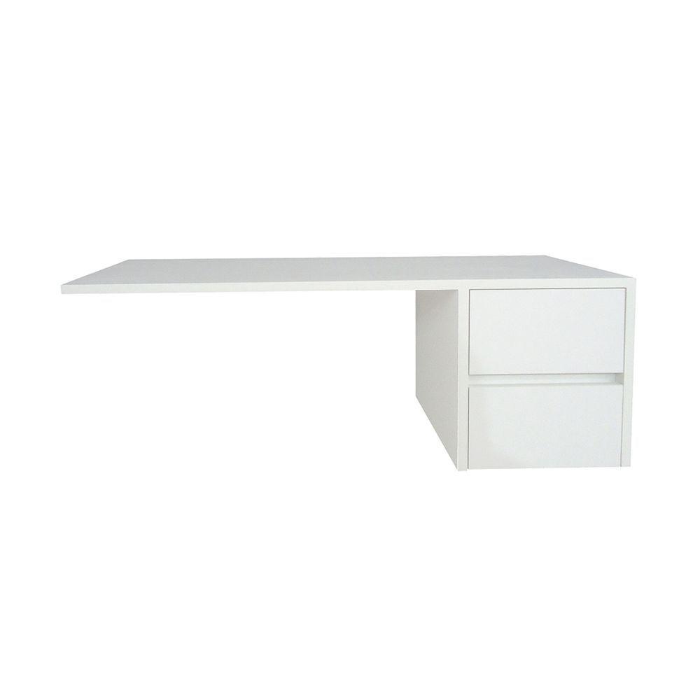 Escrivaninha Suspensa Mesa Para Computador Ou Notebook Escritório Branco - 3