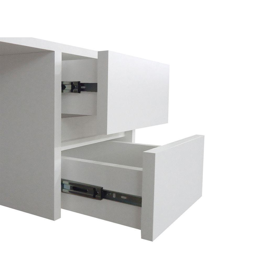 Escrivaninha Suspensa Mesa Para Computador Ou Notebook Escritório Branco - 6