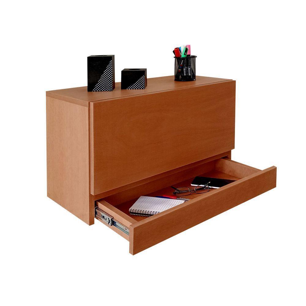 Escrivaninha Suspensa Bancada Compacta Com Gaveta Mesa Para Notebook Madeira Natural Curupixa - 3