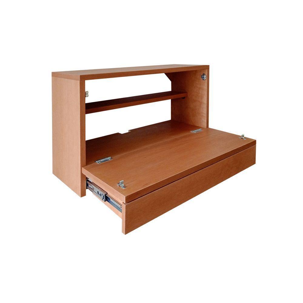 Escrivaninha Suspensa Bancada Compacta Com Gaveta Mesa Para Notebook Madeira Natural Curupixa - 6