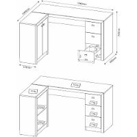 Mesa Para Home Office Com Gavetas E 2 Portas Nogal - Tecno Mobili - 3
