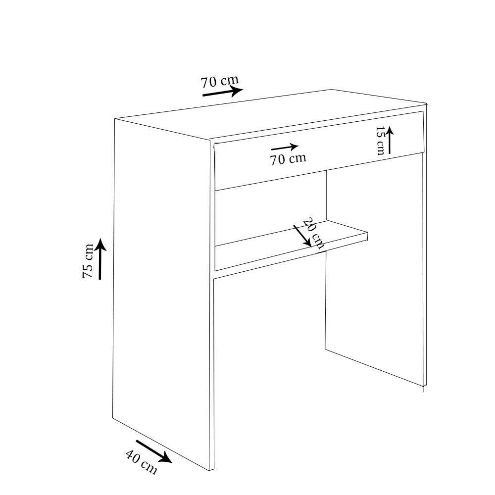 Escrivaninha 1 Gaveta Trovarelli Preto - 4