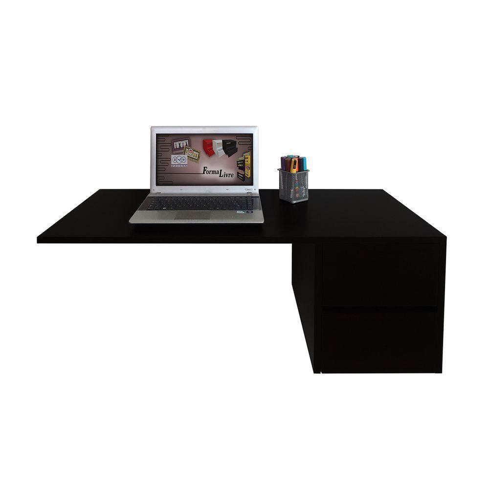 Escrivaninha Suspensa Mesa Para Computador Ou Notebook Escritório Preto - 5
