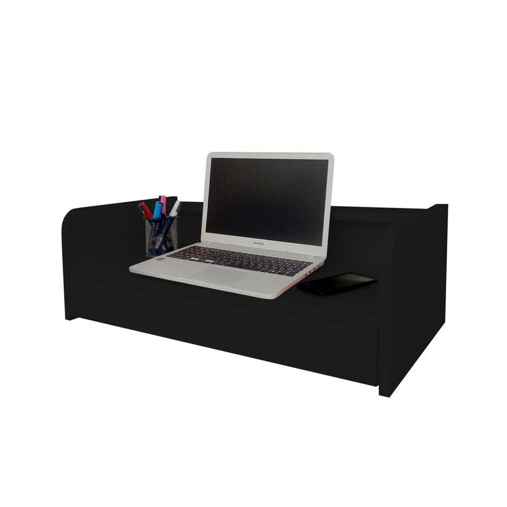 Escrivaninha Suspensa Bancada Com Gaveta Mesa Notebook Preto - 1