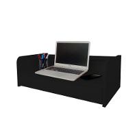 Escrivaninha Suspensa Bancada Com Gaveta Mesa Notebook Preto - 1
