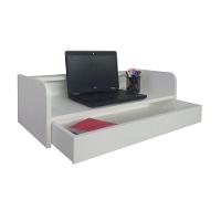 Escrivaninha Suspensa Bancada Com Gaveta Mesa Notebook Branco - 3