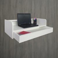 Escrivaninha Suspensa Bancada Com Gaveta Mesa Notebook Branco